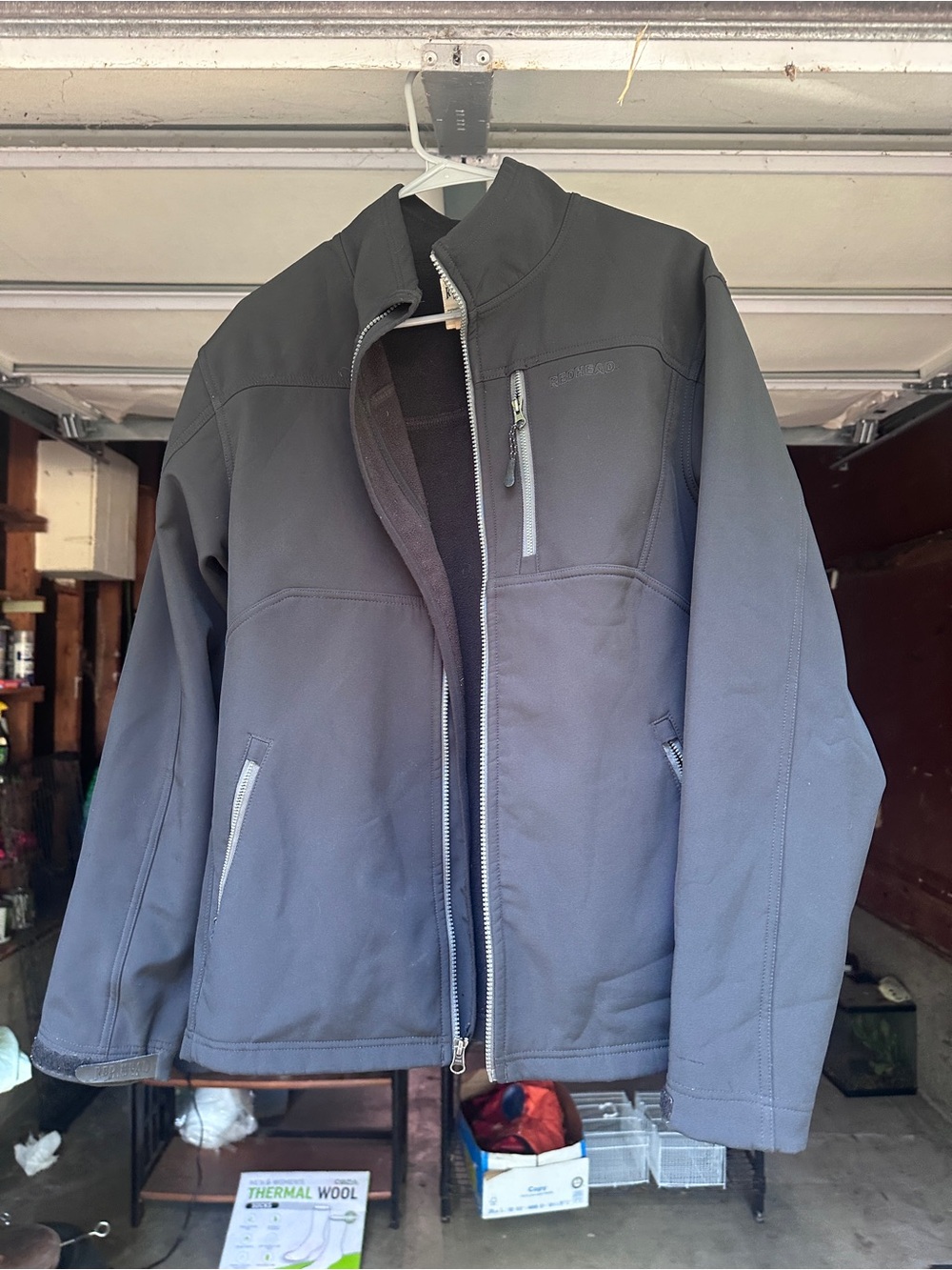 RedHead Men's Lightweight Shirt Jacket in Dark Gray with Light Gray Zippers